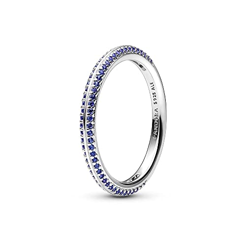PANDORA ME Anillo de plata de ley con cristal azul auténtico, talla 50