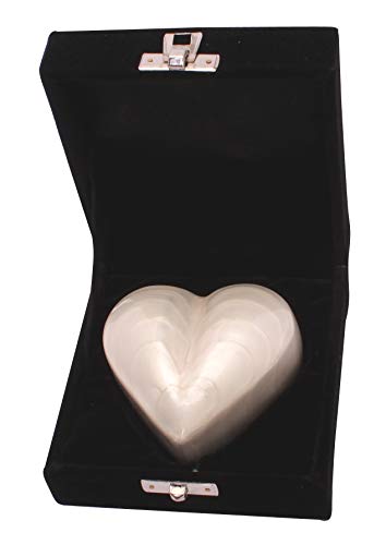 Small Keepsake Heart Cremation Urn For Ashes, Mini Heart Memorial Urn U.K (Pearl White)