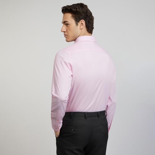 Image of Raymond Men's Pure Cotton Solid Pattern Slim Fit Semi Cutaway Collar Full Sleeve Formal Shirt