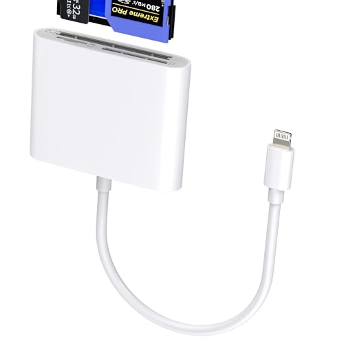 Lector de tarjetas SD para iPhone 14 13 Pro Max, adaptador de cámara digital CF Lightning para Apple Memory Stick Micro (3 en 1), dispositivo PC, conector externo, convertidor de flash, ranura de