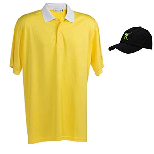 Men’s Short Sleeve, Comfortable, Wicking Breathable Sport Polo Shirt for Men's with Free Golf Hat4