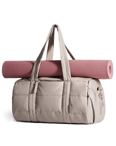 Image of BAGSMART Reiki Gym Bag for Women Puffy Yoga Mat Travel Weekender Duffle Bag