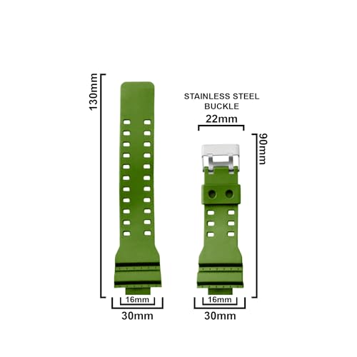 Image of DBLACK ''CDS3'' 16MM Resin Watch Strap / / Compatible With ''CASIO'' G-SHOCK GD-120 / GA-100 / GA-110 / GA-100C & Other Watches