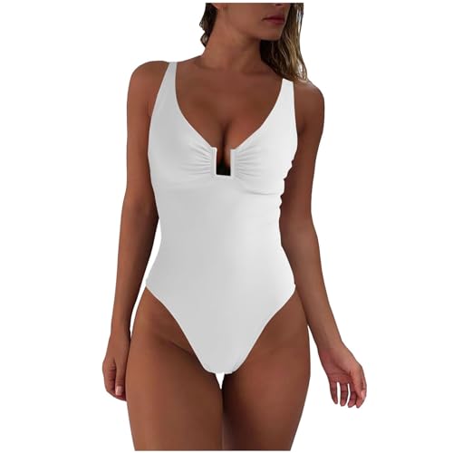 Traje de baño de una pieza de mujer de gran tamaño mujer Cross deporte redondo Swimsuit Beachwear Competition Body Shaping Tie-Dye Tankinis, A-blanco., M