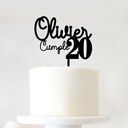 ADOREI - Cake Topper Personalizado Nombre + Cumple + Edad Acrílico/Acrylic Custom Birthday Cake Topper/Laser Cut