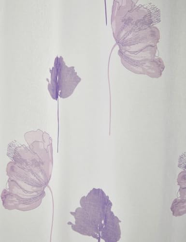 atenas home textile Cortina de Salón o Dormitorio Dolly con Motivo Floral con con ollados, 140 x 265 cm (Lila)