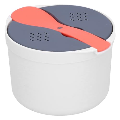 Microwave Rice Cooker, Household Microwave Rice Steamer 2-Layer Rice Cooker Steamer High Temperature Resistant Steam Pot 2L Rice Maker for Microwave Ovens