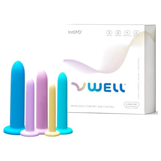Silicone Pelvic Floor Muscle Dilator Exerciser Trainer Set by VWELL (Complete 5 Kit System)