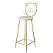 Einfacher moderner Stil Eisenhocker Höhe Bar Stuhl Hocker mit Rückenlehne Coffee Shop Make Up Freizeitstuhl, Gold, Sitzhöhe 75cm