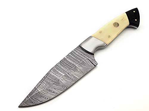 Tommi Custom Handmade Damascus Hunting Knife Fixed Blade Knive With Leather Sheath 14102