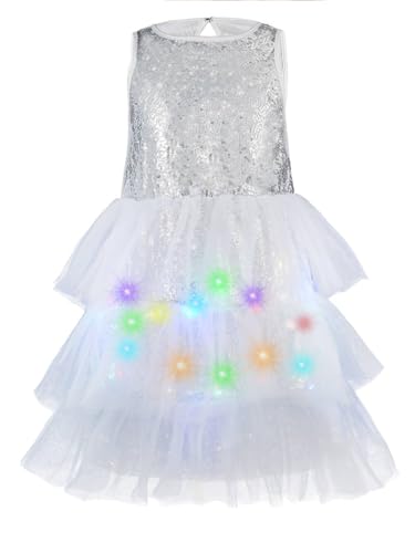 TWINKLEDE Glow Sequin Dress Light Up Party Birthday Tulle Tutu Dress