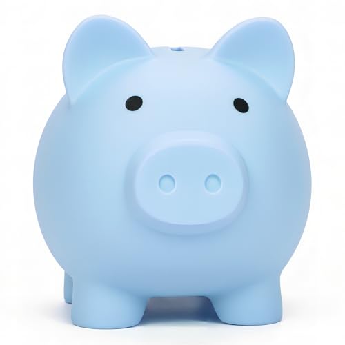 Piggy Bank for Sbrvaniy Piggy Coin Banks for Boys and Girls My First Unbreakable Plastic Money Bank S/M/L Size Decoration Savings Christmas, Easter, Birthday Gift