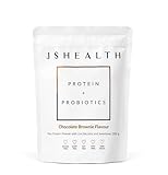 JSHealth Vegan Pea Protein Powder with Probiotics - Chocolate Brownie Flavor - Gluten Free, Non GMO, Plant Based Protein Drink Mix, 300g