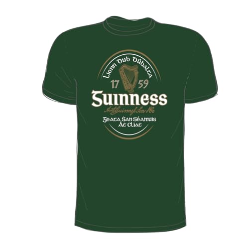 Guinness Bottle Green Irish Label T-Shirt, Short Sleeves, Men4