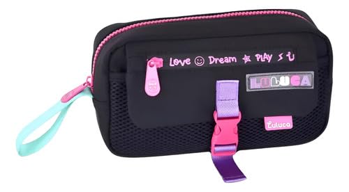 Clio Style Estojo Escolar Luluca, Cor Preto, Modelo Lu24604