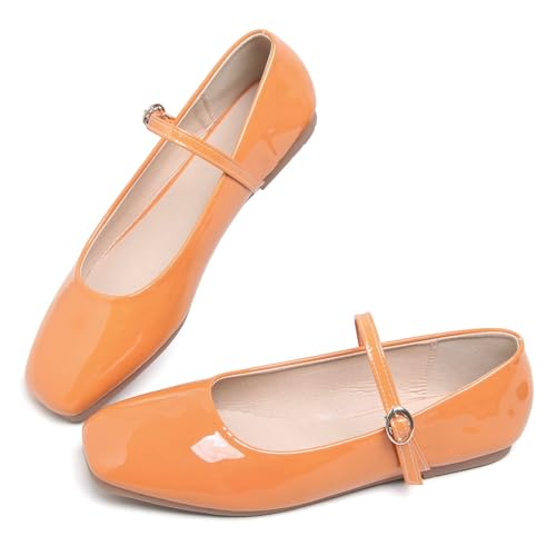 Image of LUXINYU Women's Slip on Flats,Classy Round Toe Solid Classic Mary Jane Ballet Dance Shoes Soft Comfortable PU Flat Shoes