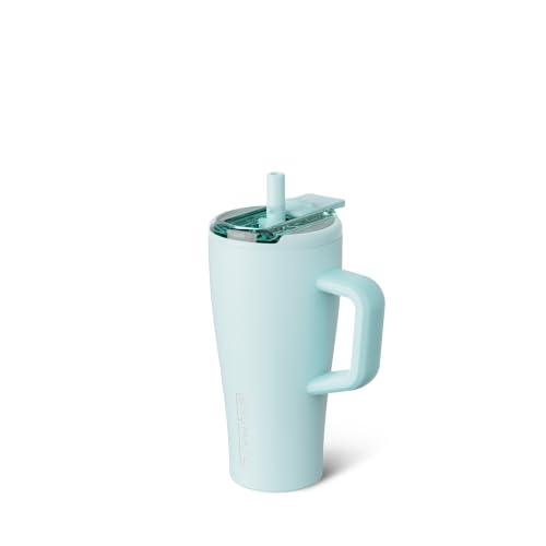 Image of BruMate Era Flip 20oz Kids Tumbler with Covered Flip Down Straw | 100% Leakproof Insulated Kids Cup | Made of Stainless Steel | Cup Holder Friendly | 20oz (Blue Agave)