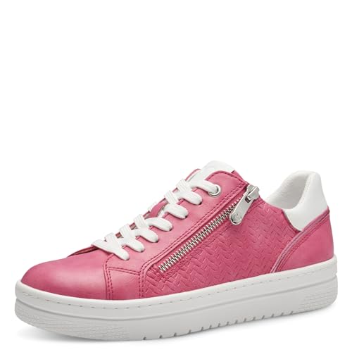 MARCO TOZZI Damen Sneaker flach mit Reißverschluss Vegan, Rosa (Pink Comb), 38 EU
