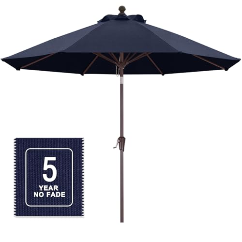 Image of MASTERCANOPY 9ft Olefin 5-Year-Non-Fading Patio Umbrella Navy Blue