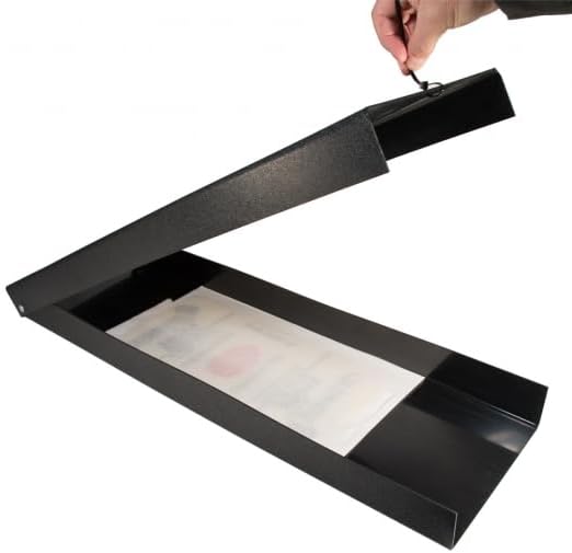 (1 PK) Commercial Grade Reusable 32"x10"x3" Rigid ABS Plastic with Lift-Top Lid & 3 Large Catch Inserts โ Made in USA