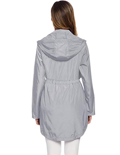Avoogue Raincoat Women Breathable Packable Waterproof Rain Jacket Rain Wear Grey M thumb #4