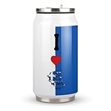 Capacité : 300 ml. Yelolyio Tasse à café de voyage en acier inoxydable avec couvercle et paille pour homme et femme avec inscription « I Love My Country, Greece »