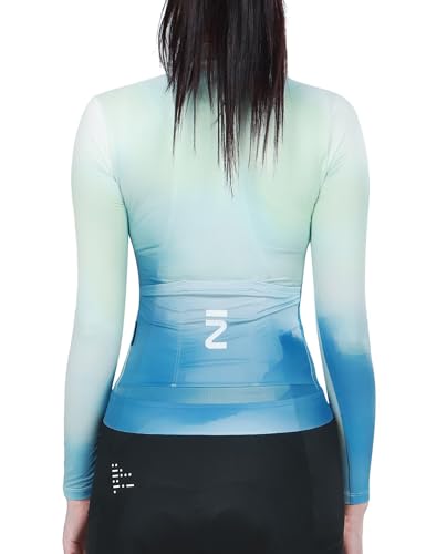 INBIKE Camisa feminina de ciclismo de manga comprida, respirável de secagem rápida com 3 bolsos tras