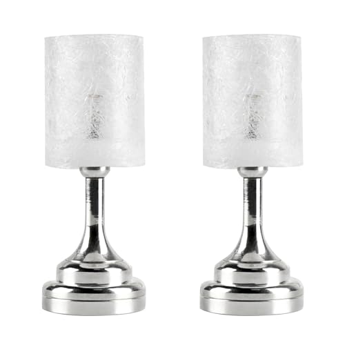Waldosia 2-Pack 1:12 Scale Miniature LED Modern Table Lamp Set