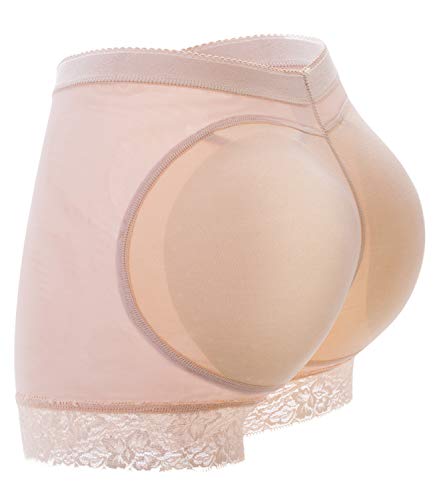 COMFREE Braguitas Moldeadoras Levanta Gluteos Ropa Interior Sin Costuras Lencera Reductora Bragas Control con Almohadillas Ajustable Calzoncillos Elstico Shapewear para Mujer Beige S