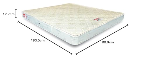 Image of Coir fit Health Plus 5' Inch Single Size Natural Rubberised Coir Mattress(75x35x5, White)