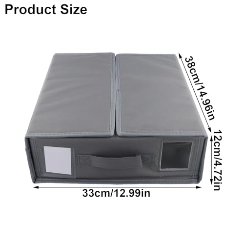 Culinavog Bettwäsche Aufbewahrung, Faltbarer Bettlaken-Organizer, mit Klarem Fenster und Griff, Bettwäsche Organizer für Aufbewahrung Von Laken, Kleidung, Kissenbezügen, Decken (Grau)