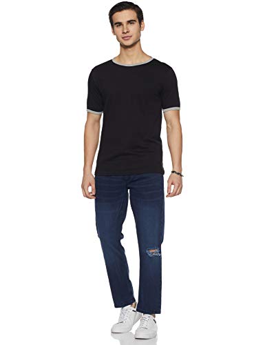 Image of ABOF Men's Solid Slim fit T-Shirt (BOA19AMCWTE3019100 Black S
