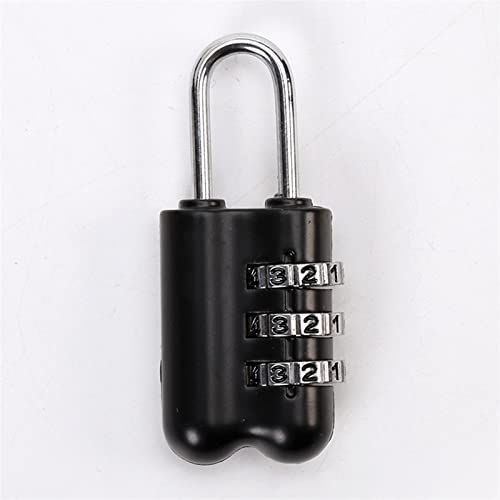 Cadenas combinaison réinitialisable à 3 chiffres en alliage noir pour sécuriser une porte