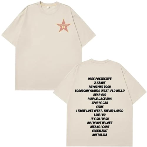 Unisex Cotton Tee Tate McRae Short Sleeve Round Neck Hip Hop Graphic Tshirt for Men Women (Khaki,XS)