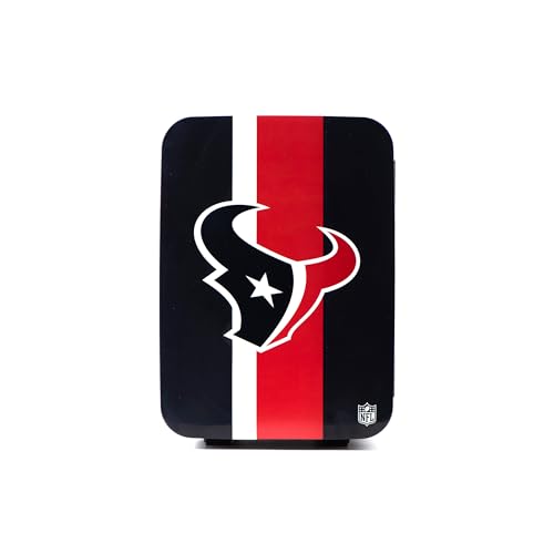 Image of Ukonic NFL Houston Texans 15-Can Mini Fridge 10L - AC /DC Powered, Official Team Colors & Logo, Portable Cooler for Tailgates, Home, Office, or Car