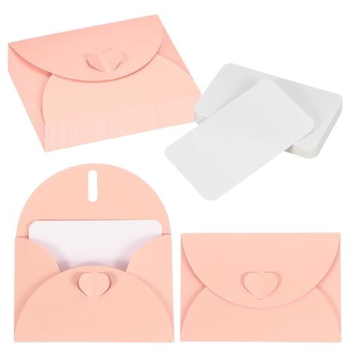 Mini enveloppes pour mariage et invitations | 25 cartes roses avec coeur PATIKIL