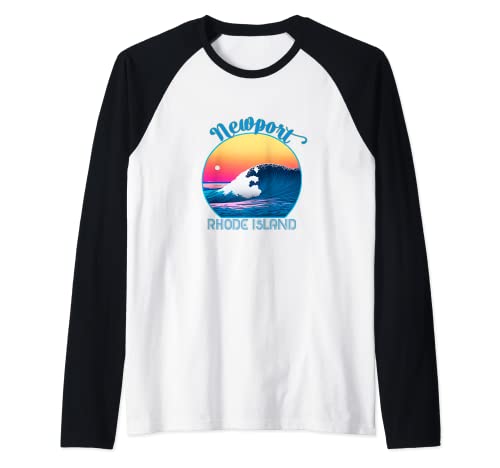 Costume souvenir Newport RI - Retro Newport RI Maglia con Maniche Raglan