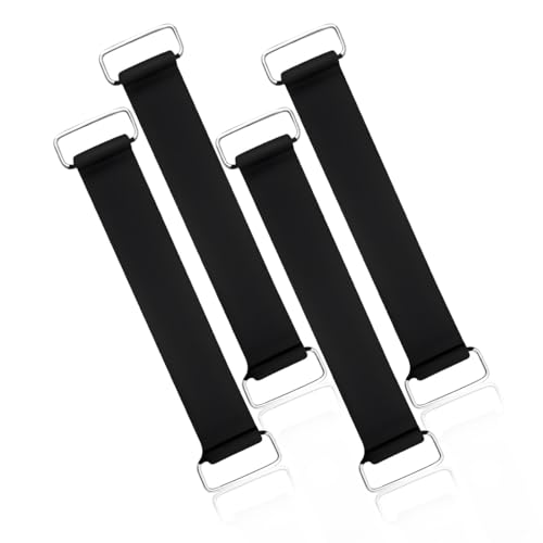 Image of 4 PCS Motorcycle Battery Strap, Stretchable Rubber Band Battery Holder Belt with Metal Buckle, Elastic Battery Fixed Strap Bandage Part Moped Belt, Battery Strap Replacement