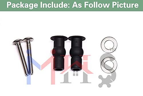 Image of MHS Hydraulic Soft Closing Toilet Seat Cover Fixing Screws | Universal Top Mount Hinges Screws & Blind Hole Nuts | SS 304 Brass Rubber Anti-Rust Fittings (1 Pair, EPDM Rubber Fitting Regular)