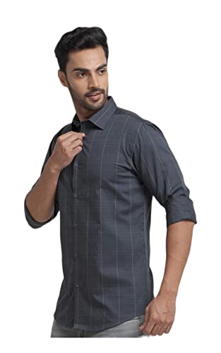 Image of Park Avenue Men's Pure Cotton Structure Pattern Slim Fit Semi Cutaway Collar Full Sleeve Ceremonial Shirt