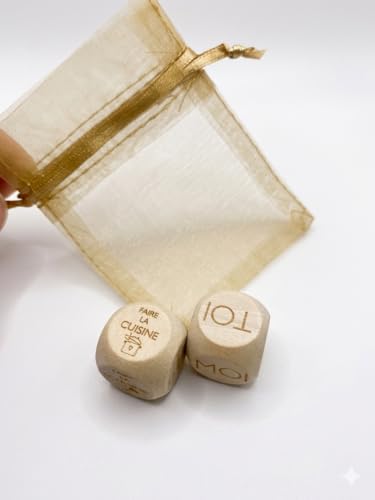 Dés de tâches ménagères en bois