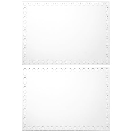 PATIKIL Base de cesta de crochê de 20 x 15 cm, 2 peças de suprimentos de acrílico retangular para confecção de bolsas, modelador, kit de tricô para crochê, bolsa de ombro, bolsa de mão e artesanato