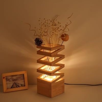 Lampe de bureau cadeau idéal déco table avec fleurs insérées unique