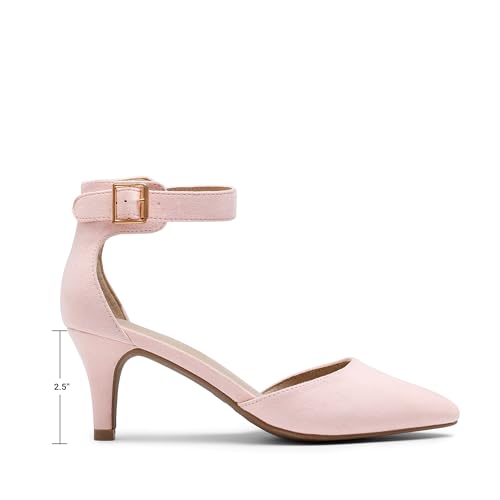 Image of DREAM PAIRS Women's Kitten Heels Ankle Strap Pumps