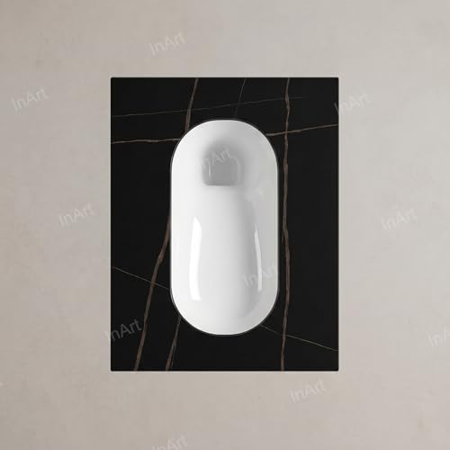 Image of INART Ceramic Indian Toilet /Sintered Stone Base Ceramic Sanitaryware Indian Toilet /Orissa Pan for Bathroom 24 Inch