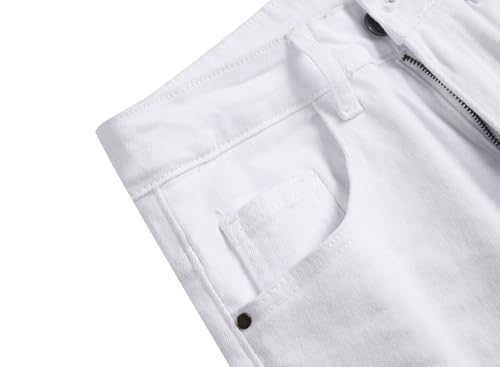 Image of Men's Ripped Slim Fit Jeans Straight Leg Denim Pants