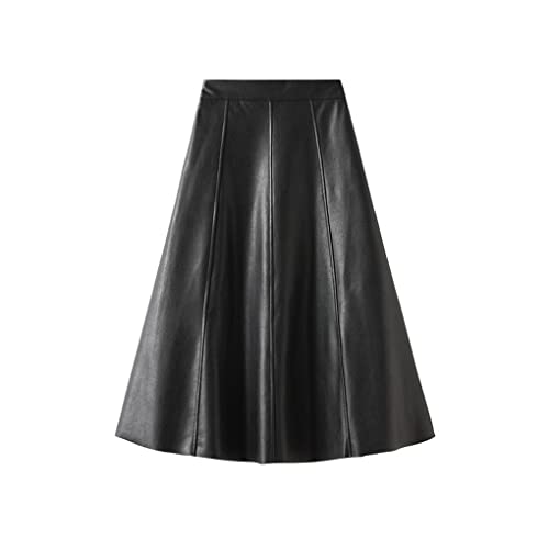 Jupe vintage en simili cuir souple et confortable coloris noir