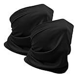 WOXVM 2 Pack Neck Gaiter Face Mask Breathable Sun Cooling Balaclava Versatile Bandana Tube Neck Scarf Gator Face Cover Summer UV Protection Headwear for Men Women Outdoor Sports