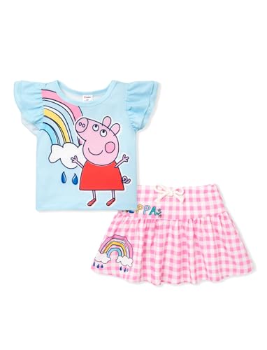 Image of Peppa Pig Toddler Girls Skirt Sets Top Shirt and Skirt for Birthday Party