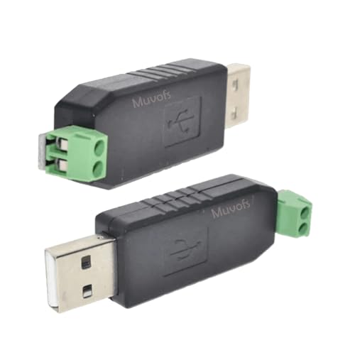 Muvofs 2-Pack USB CH340/341 to RS485 Converter and Controller for Virtual Com Port Suitable for PLC Controller Serial Adapter Black MFSUSBRS485 Eco